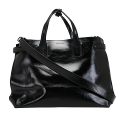 Medium Banner Tote,Patent,Black,S,3*